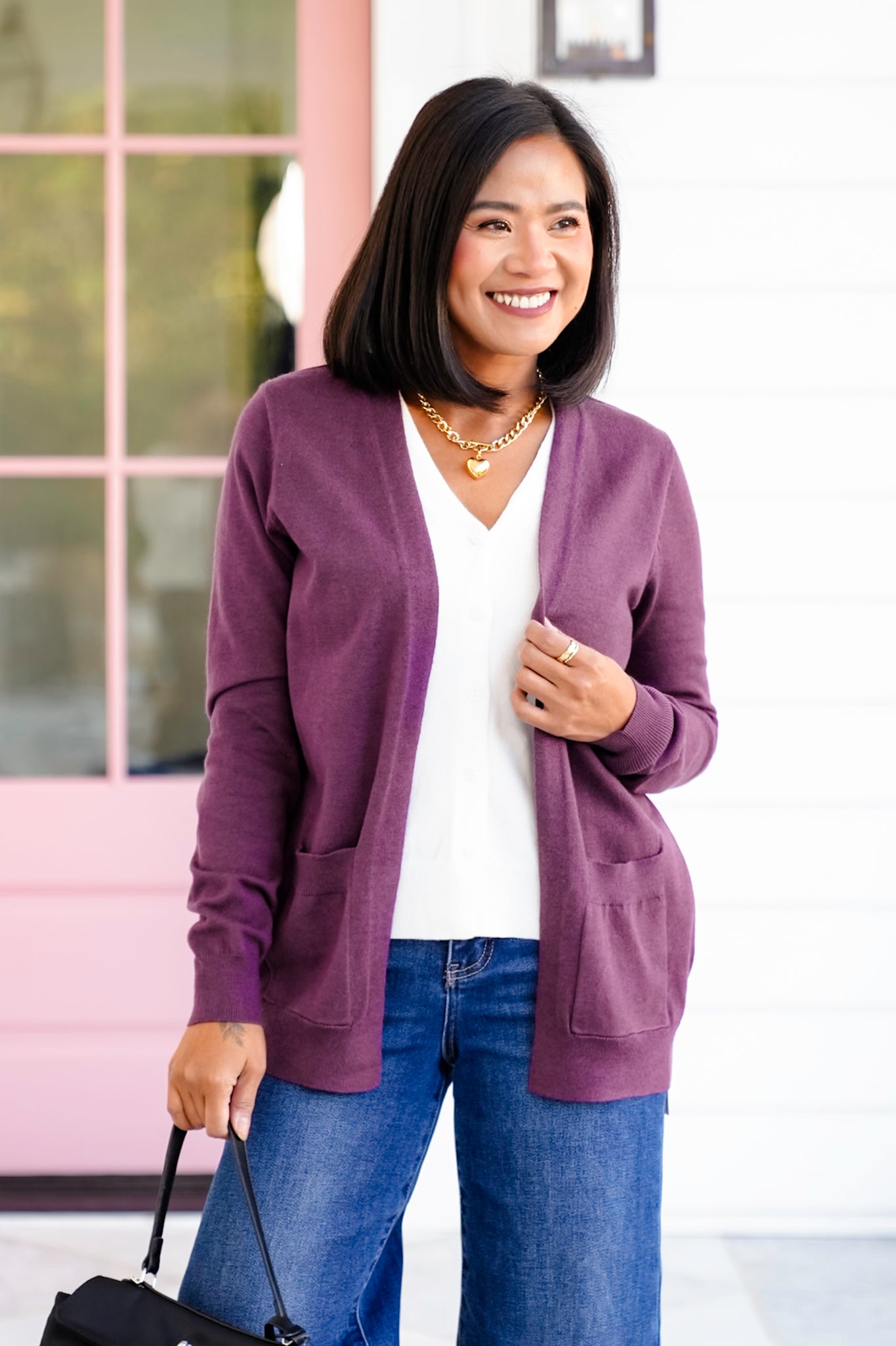 Solid Long Sleeve Layered Cardigan