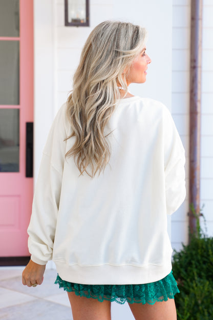 Multi Color Bow Long Sleeve Sweatshirt