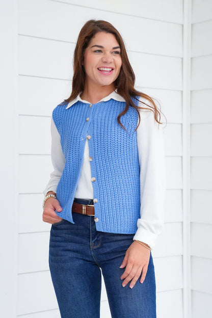 Knit Button Down Sweater Vest