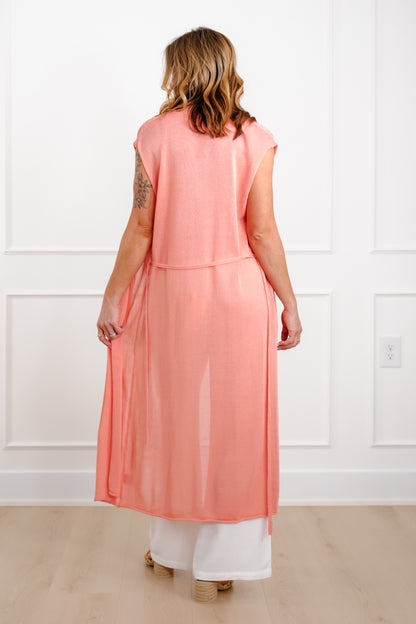 Knit Sleeveless Long Cardigan and Tank Top Set