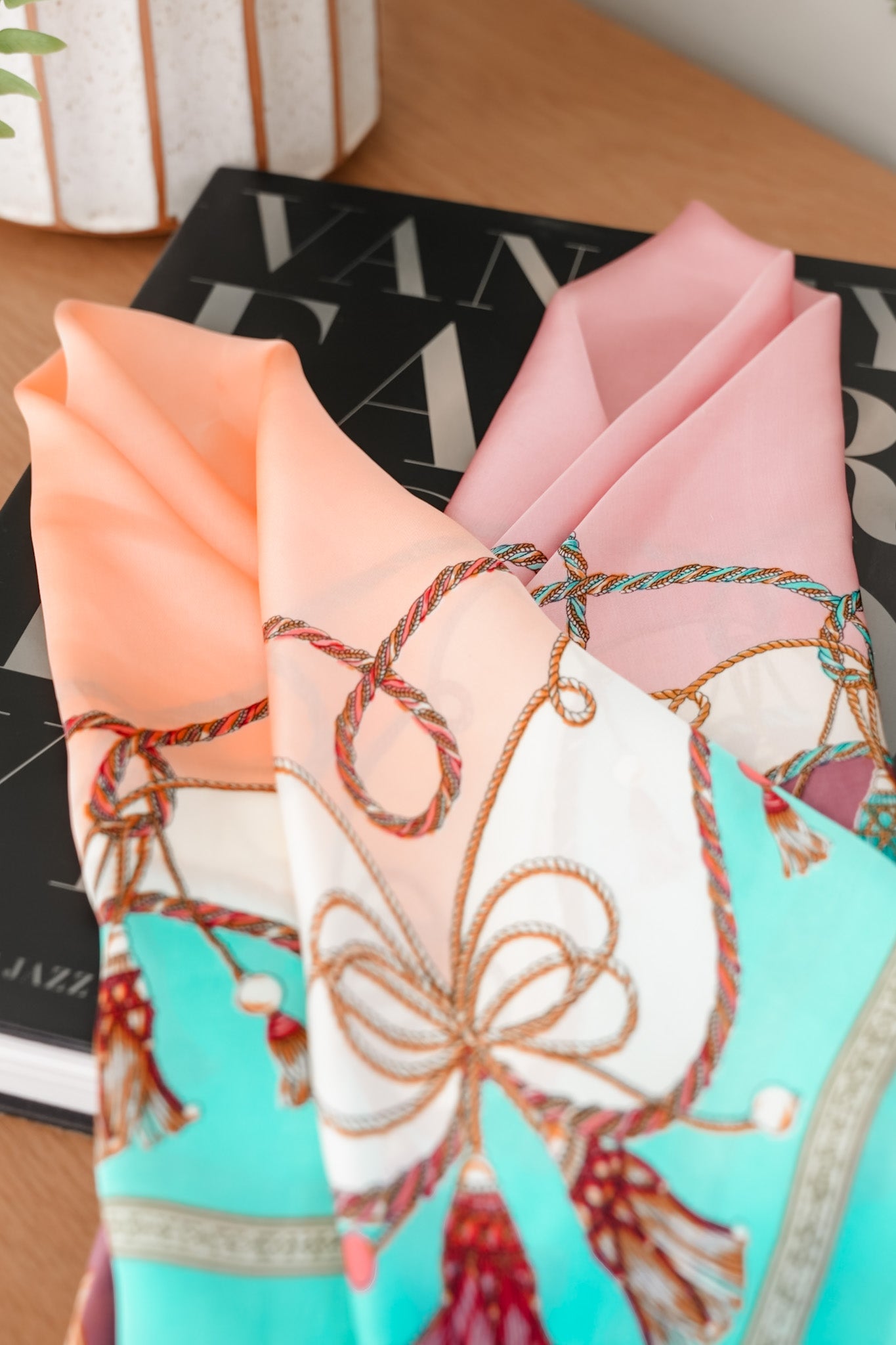 German Fuentes Tassel Design Small Scarf