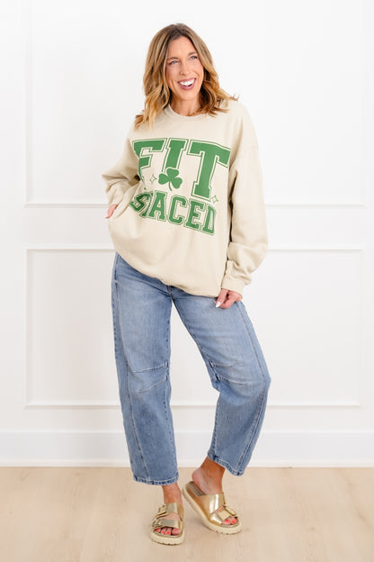 Plus/Reg Long Sleeve "Fit Shaced" Graphic Sweatshirt