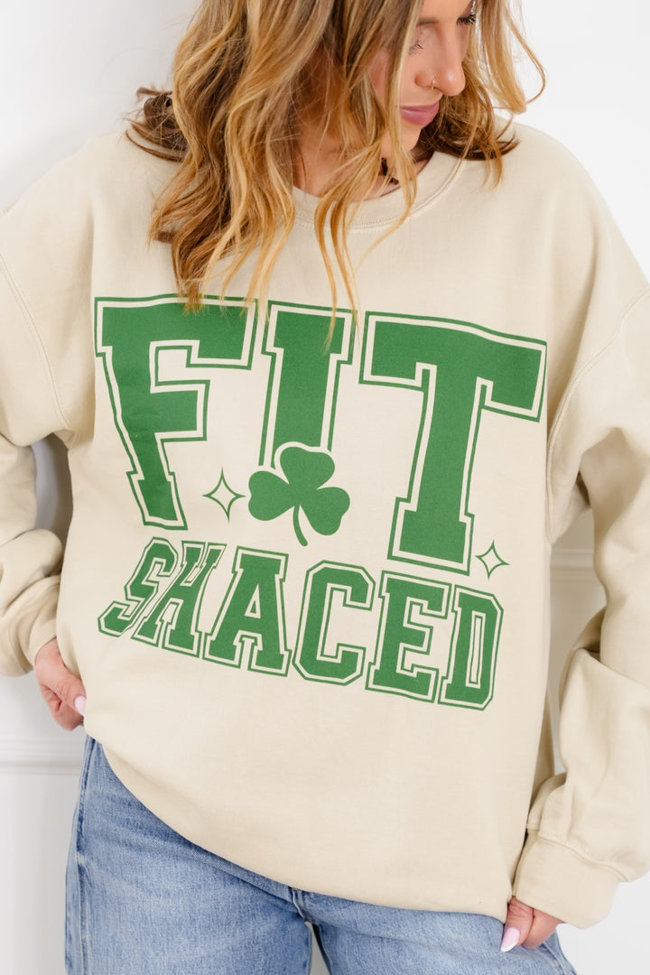 Plus/Reg Long Sleeve "Fit Shaced" Graphic Sweatshirt
