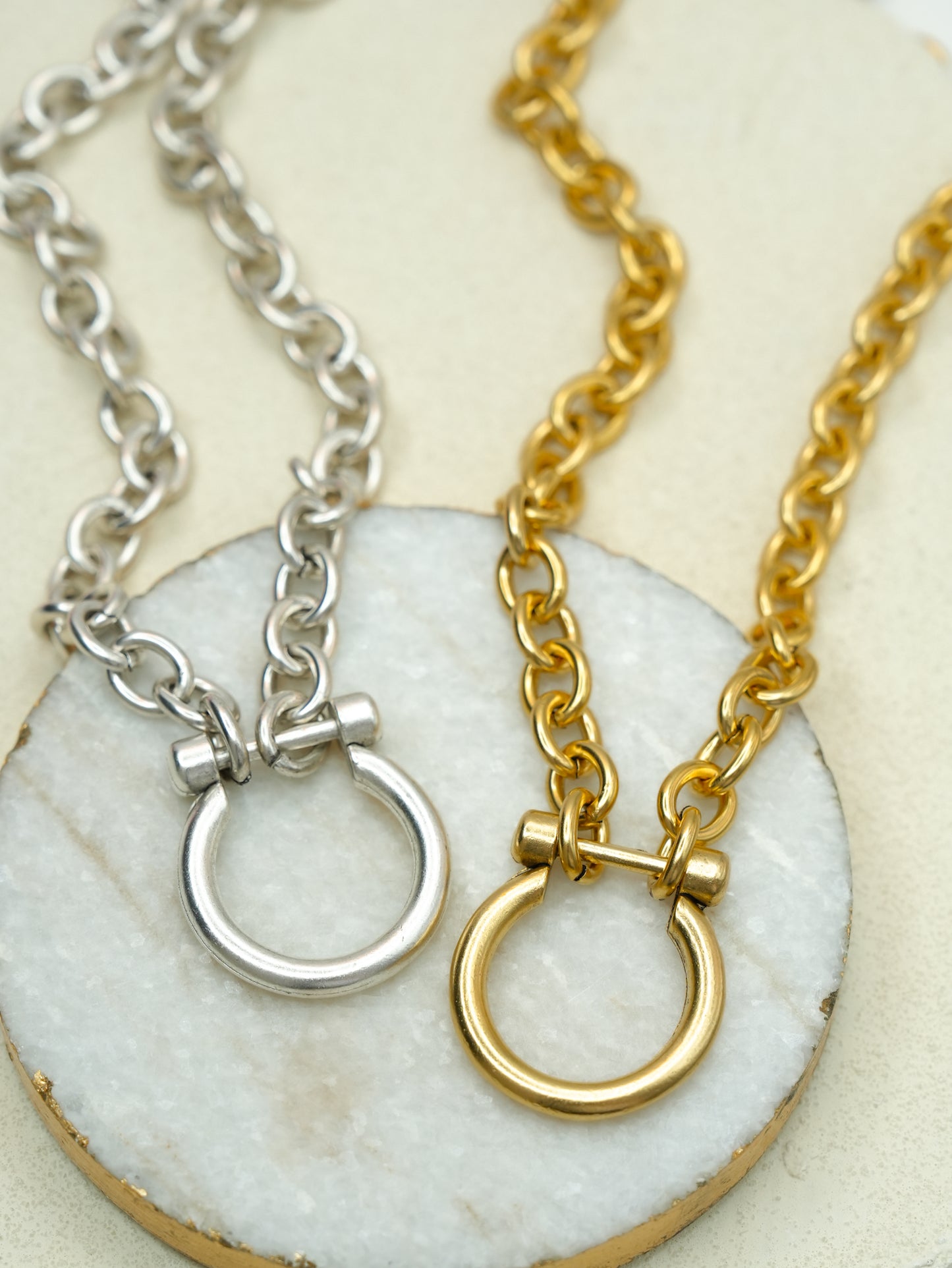Yochi Sable Circular Drop Pendant Necklace