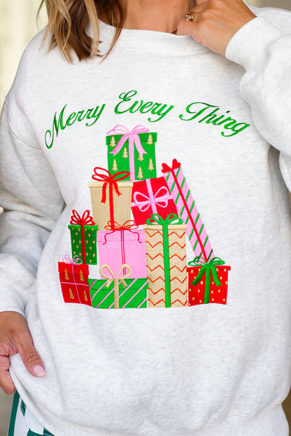 Long Sleeve "Merry Every Thing" Pull Over Sweatshirt