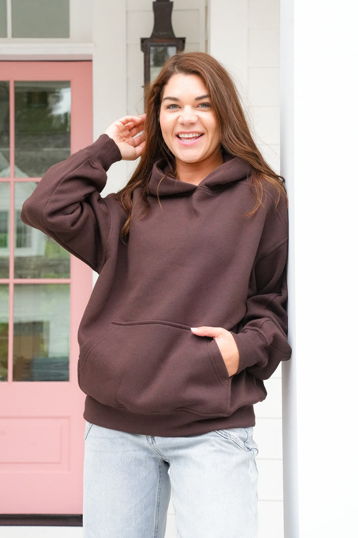 Solid Long Sleeve Fleece Hoodie