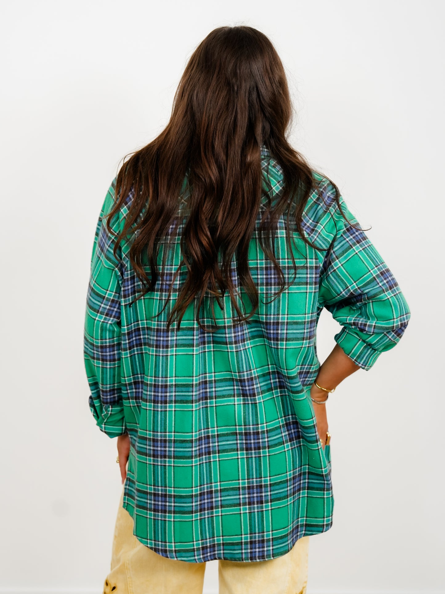 Plaid Long Sleeve Button Down Top - Freckled Poppy