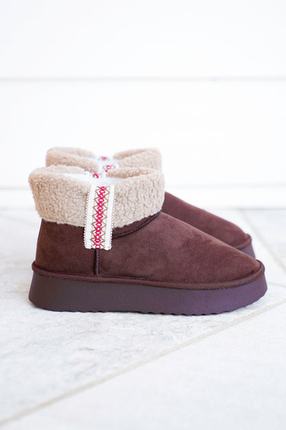 MIA Vegan Suede Sherpa Ankle Boot