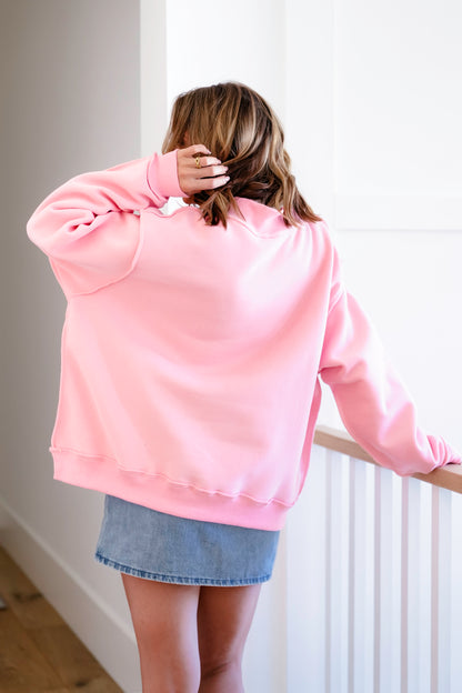 Long Sleeve Reversible "FP/Freckled Poppy" Graphic Pullover Sweatshirt