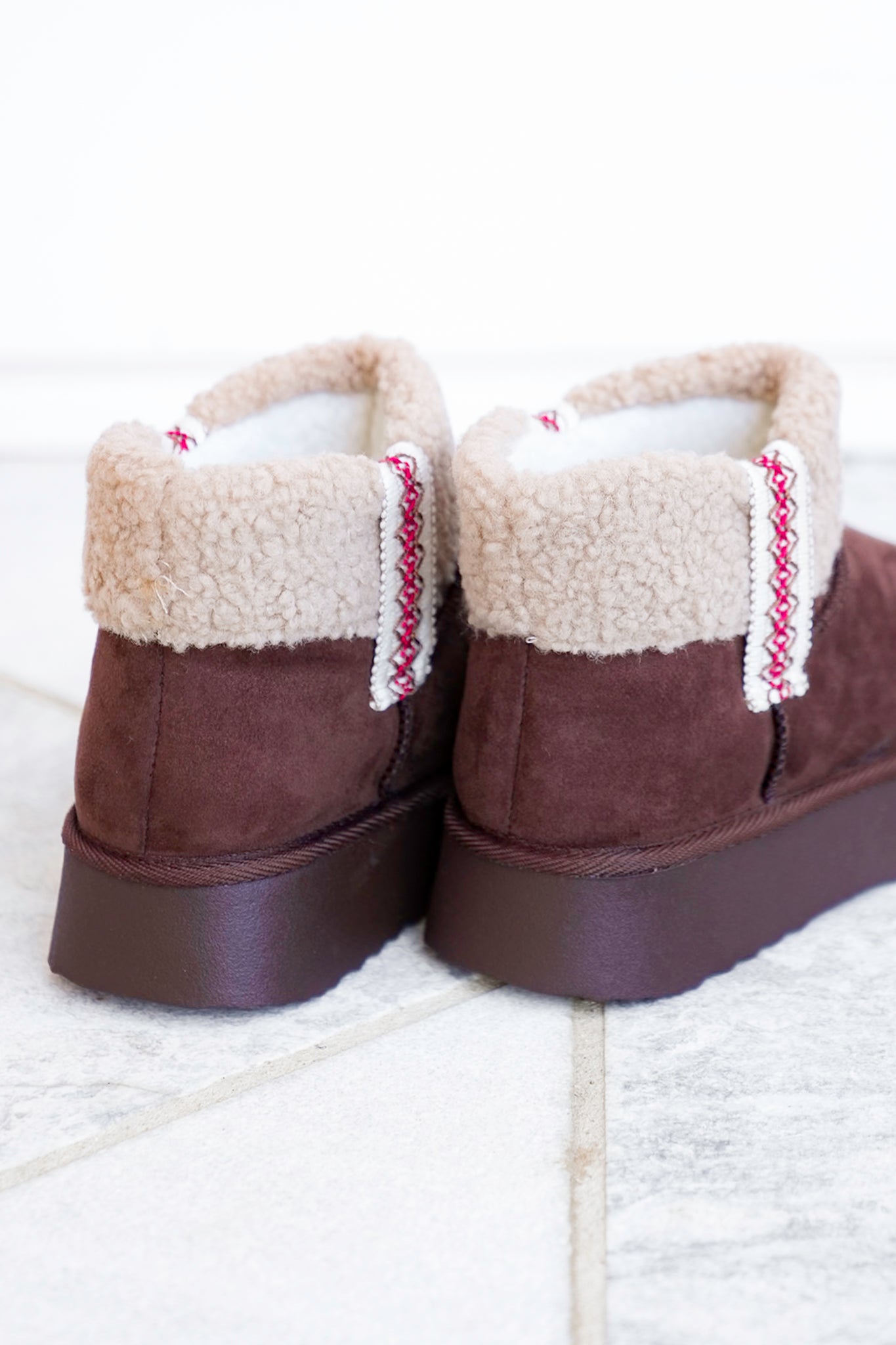 MIA Vegan Suede Sherpa Ankle Boot