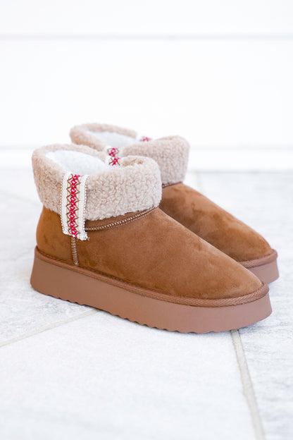 MIA Vegan Suede Sherpa Ankle Boot