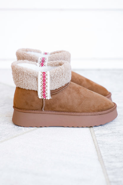 MIA Vegan Suede Sherpa Ankle Boot