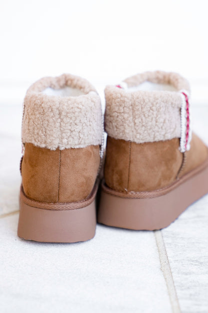 MIA Vegan Suede Sherpa Ankle Boot