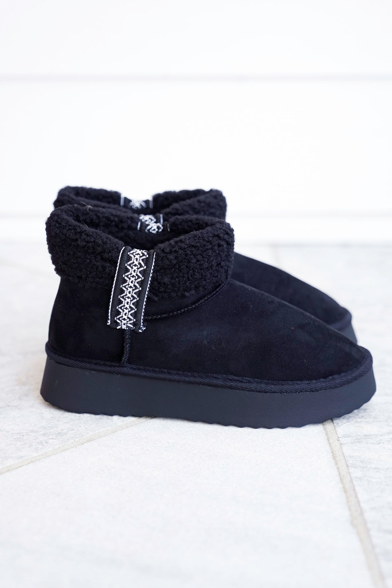 MIA Vegan Suede Sherpa Ankle Boot
