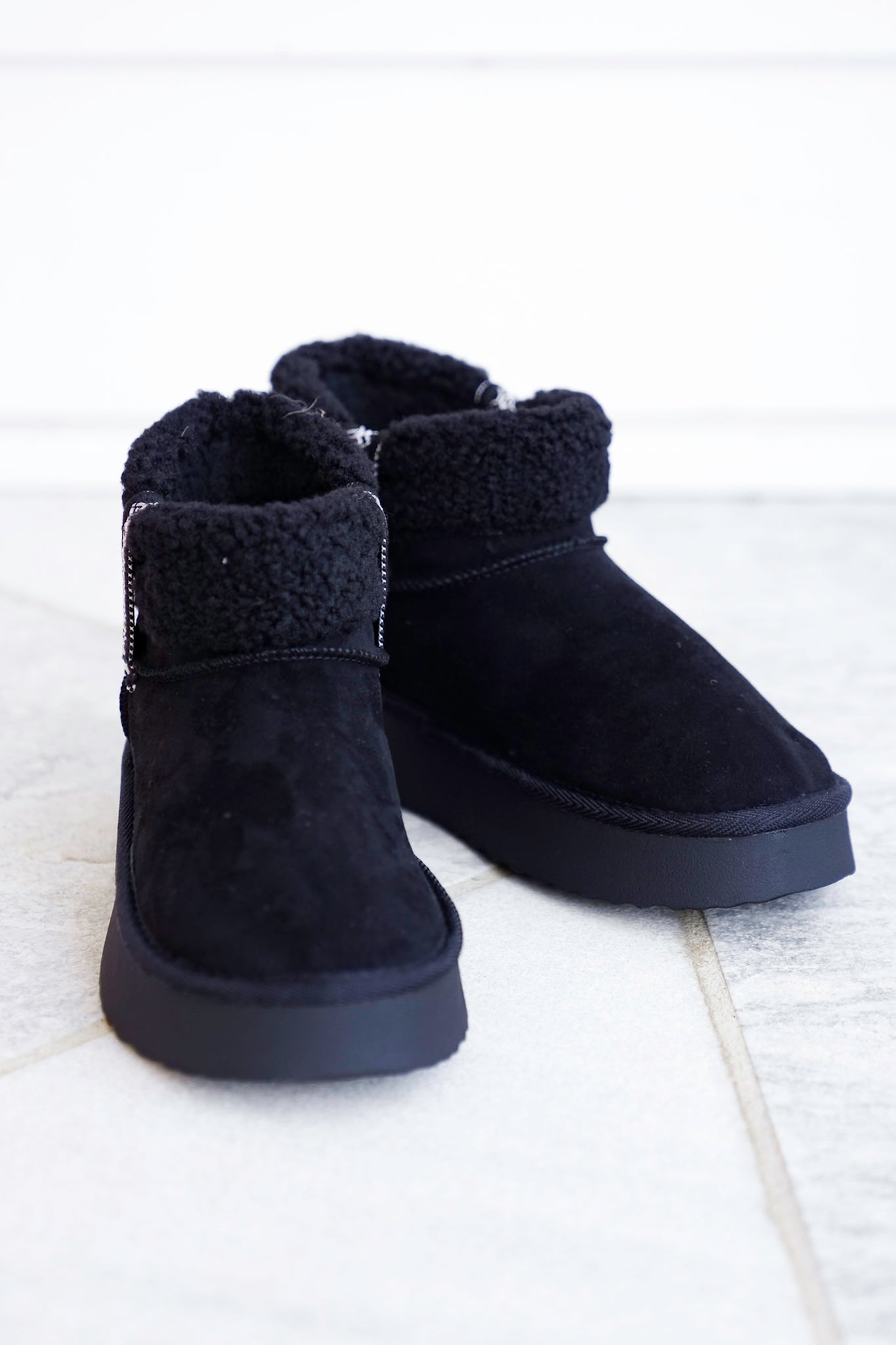 MIA Vegan Suede Sherpa Ankle Boot