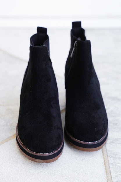 Corky's "Apple Sauced" Vegan Suede Wedge Ankle Booties