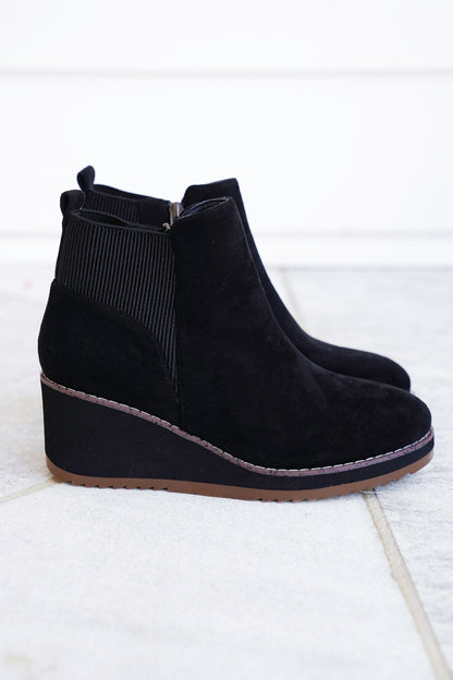 Corky's "Apple Sauced" Vegan Suede Wedge Ankle Booties