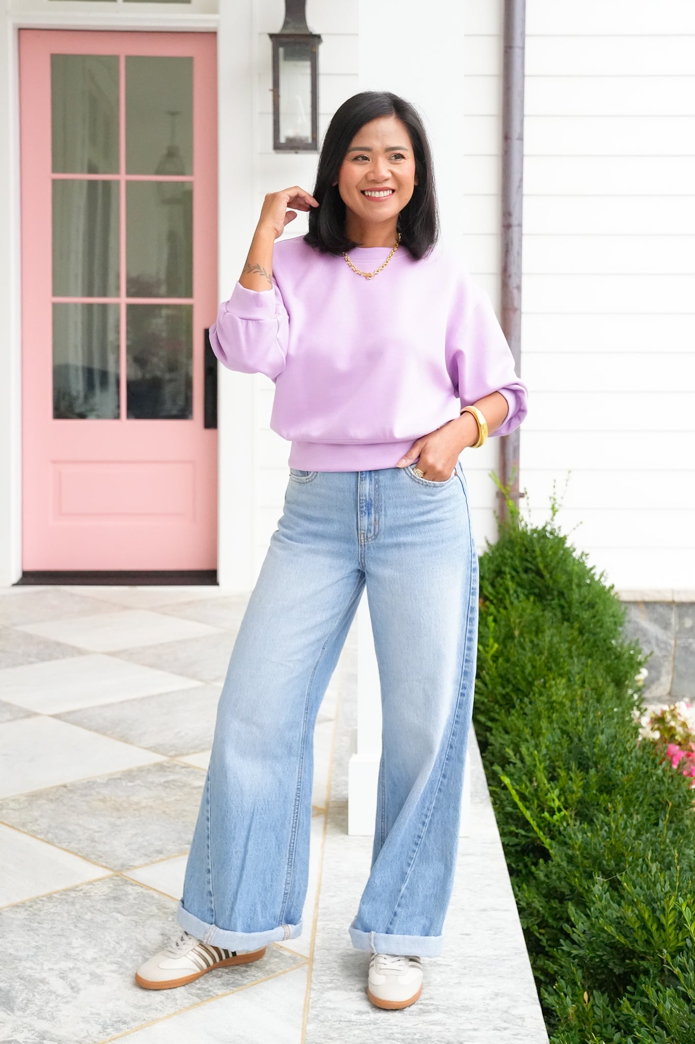 Door Buster! Solid 3/4 Sleeve Cropped Sweatshirt