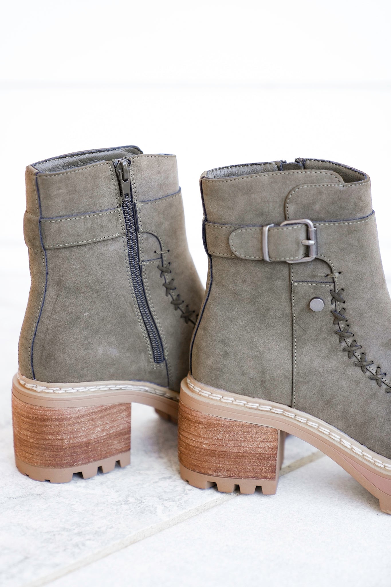 MIA Vegan Suede Stitch Detail Lug Sole Boot