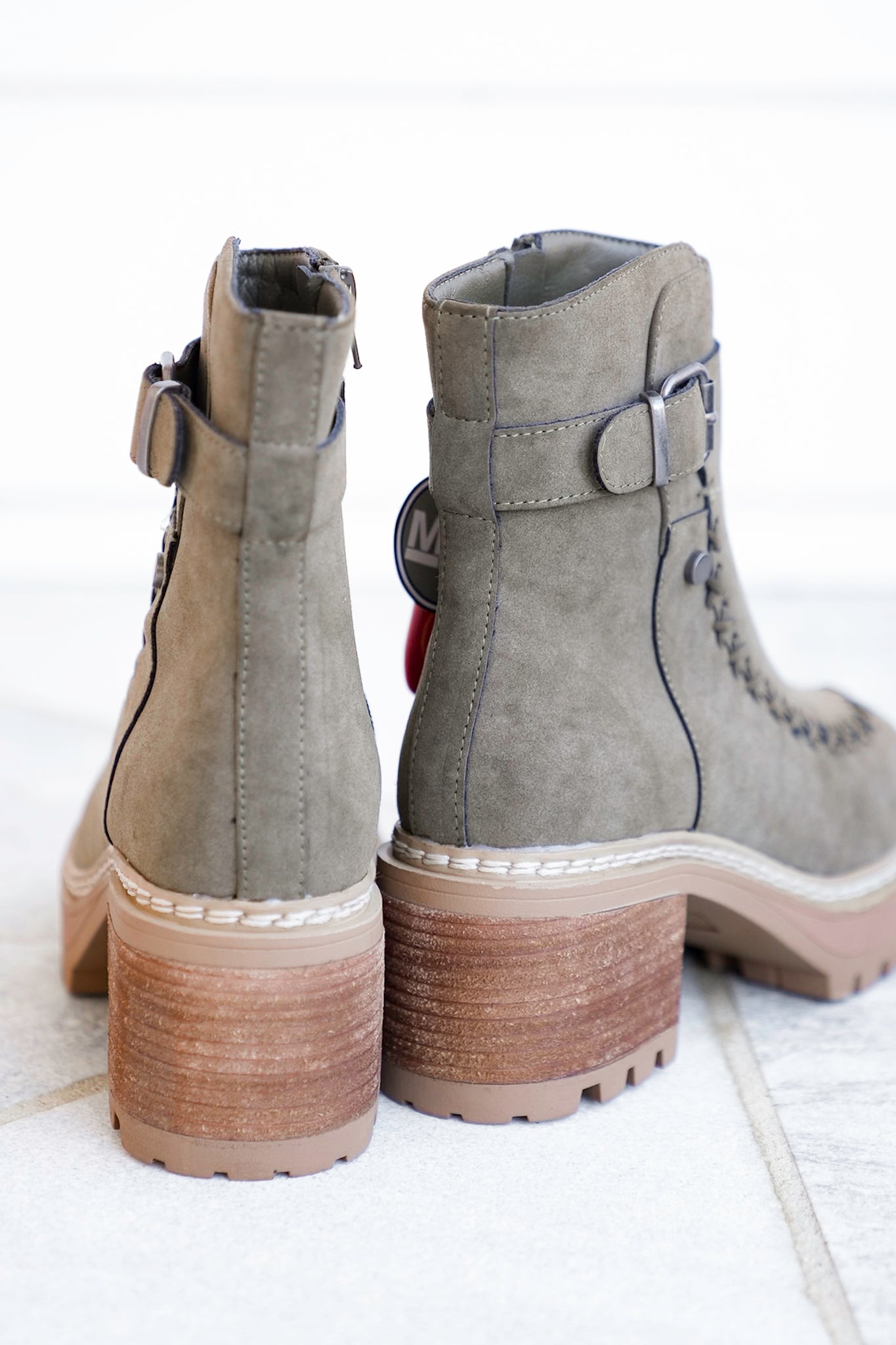 MIA Vegan Suede Stitch Detail Lug Sole Boot