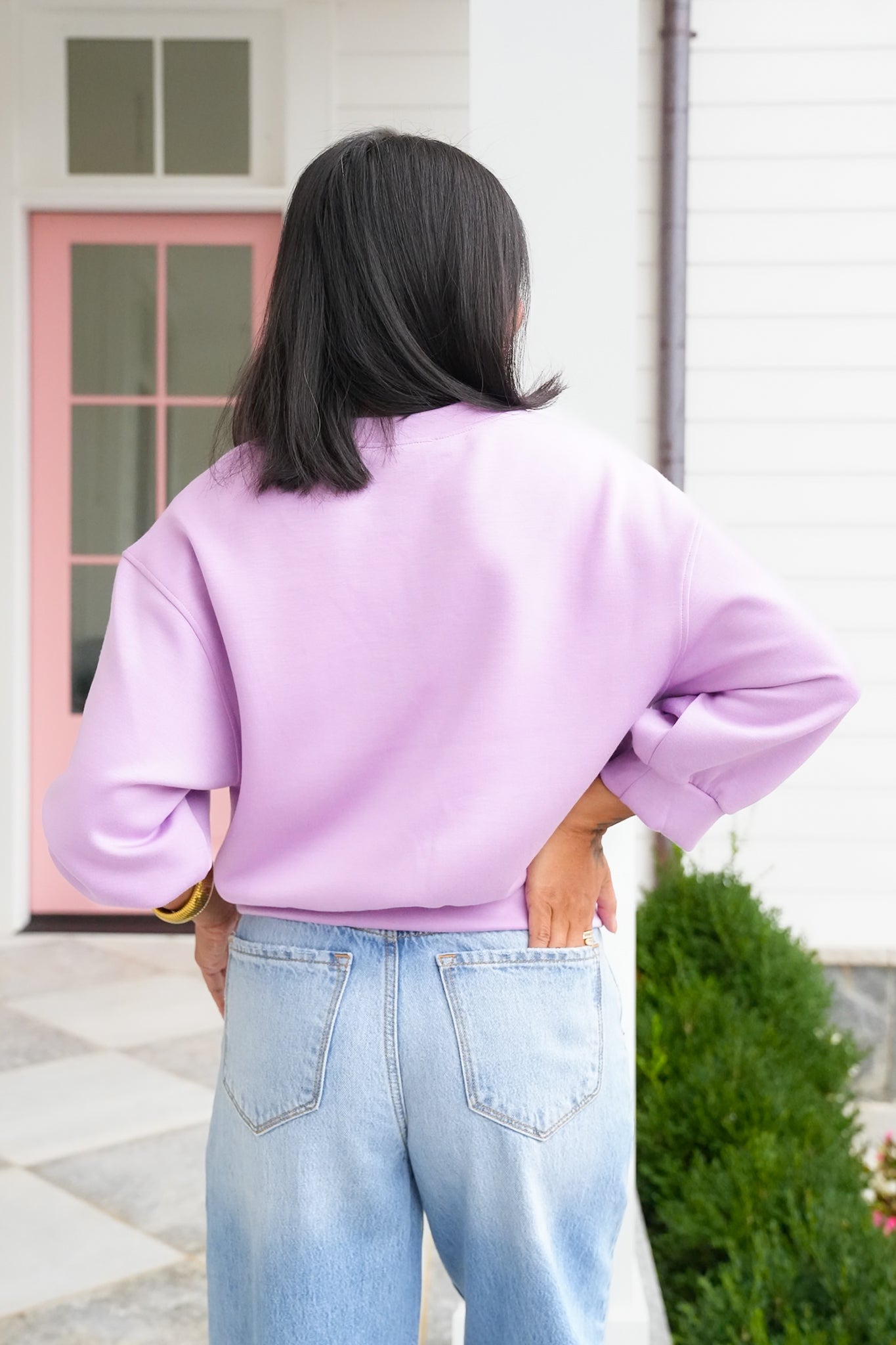 Door Buster! Solid 3/4 Sleeve Cropped Sweatshirt