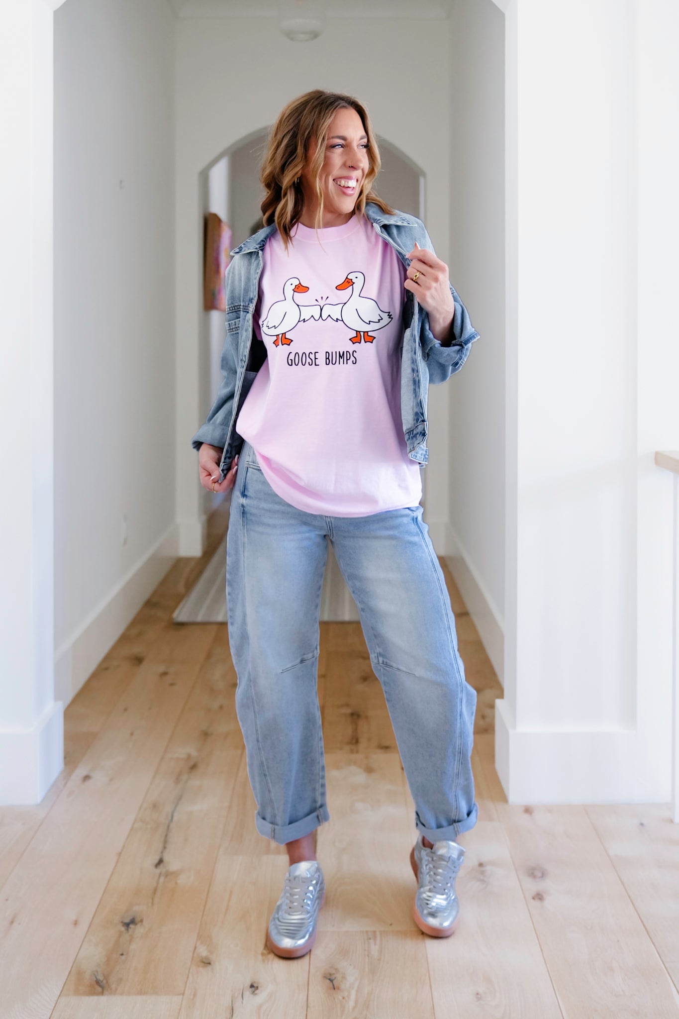 Plus/Reg Short Sleeve "Goose Bumps" Graphic Tee