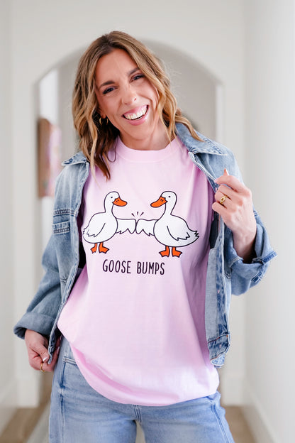 Plus/Reg Short Sleeve "Goose Bumps" Graphic Tee