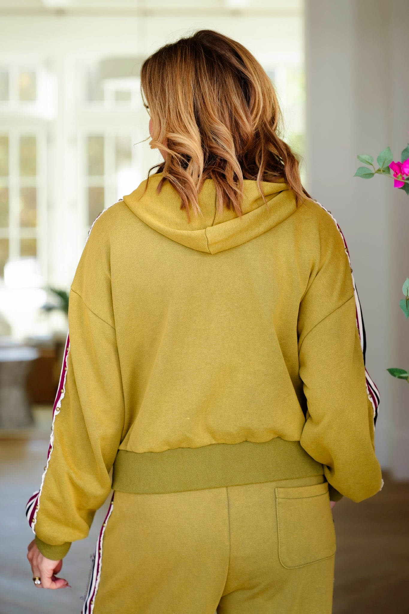 POL Olive Long Sleeve Zip Up Hoodie Sweatshirt