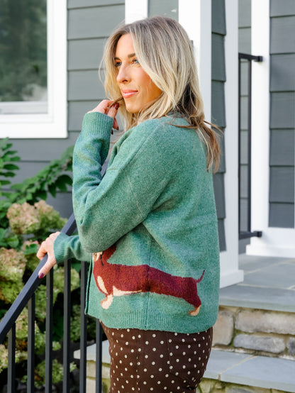 Dachshund Long Sleeve Button Down Cardigan