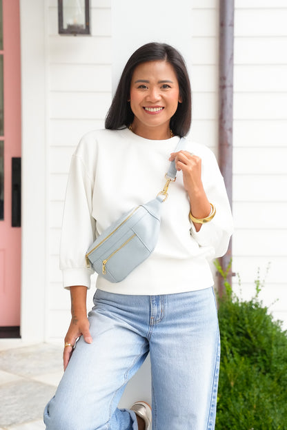 Door Buster! Solid 3/4 Sleeve Cropped Sweatshirt