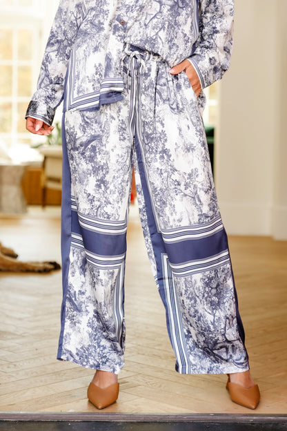POL Floral Print Elastic Waist Relaxed Fit Pants