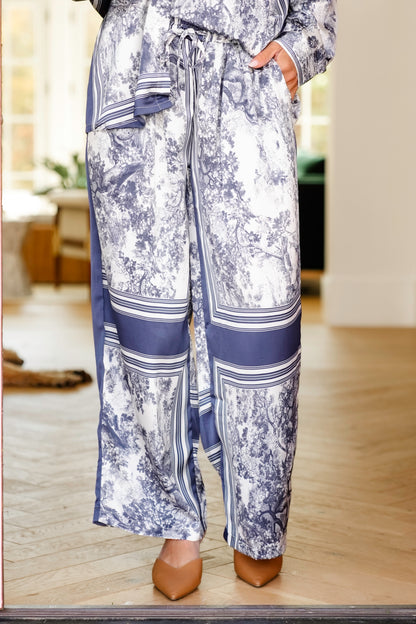 POL Floral Print Elastic Waist Relaxed Fit Pants