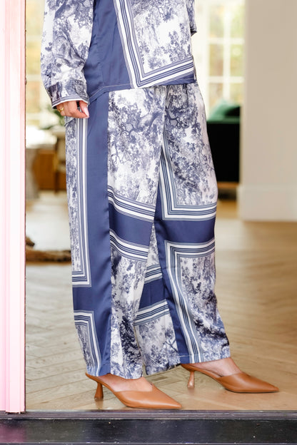 POL Floral Print Elastic Waist Relaxed Fit Pants