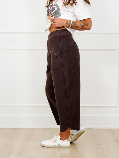 Washed Terry Knit Pants With Pockets