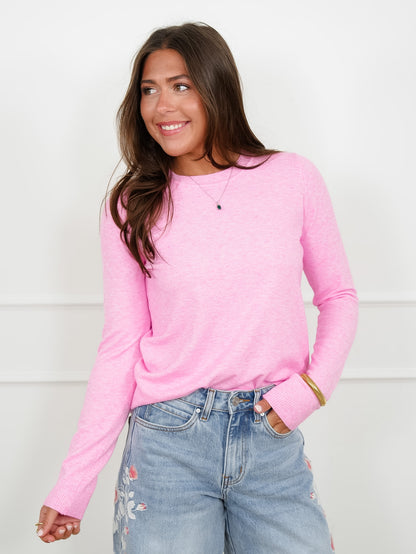 Solid Long Sleeve Crew Neck Pullover Sweater