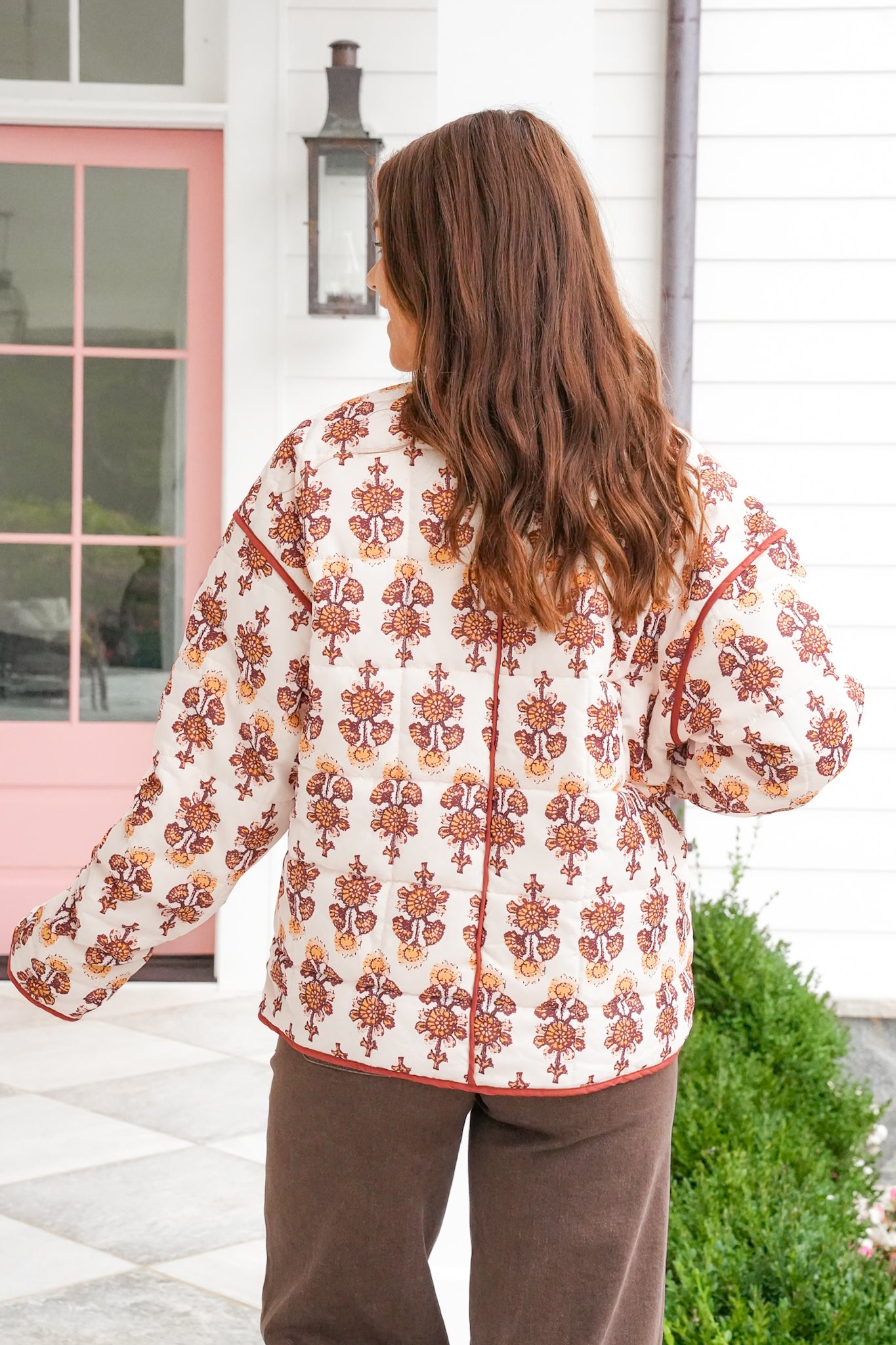 Floral Long Sleeves Button Down Jacket
