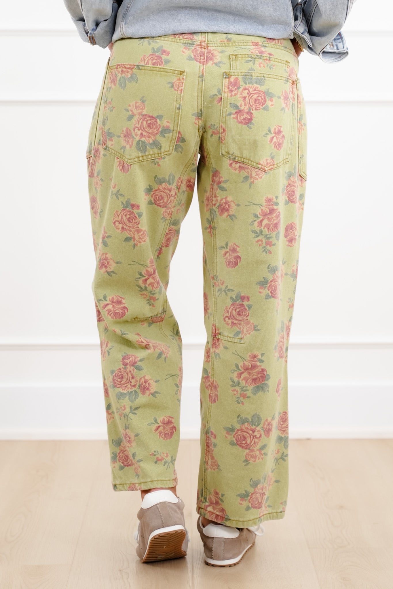 Floral Print Cropped Pants with Braided Rope Belt