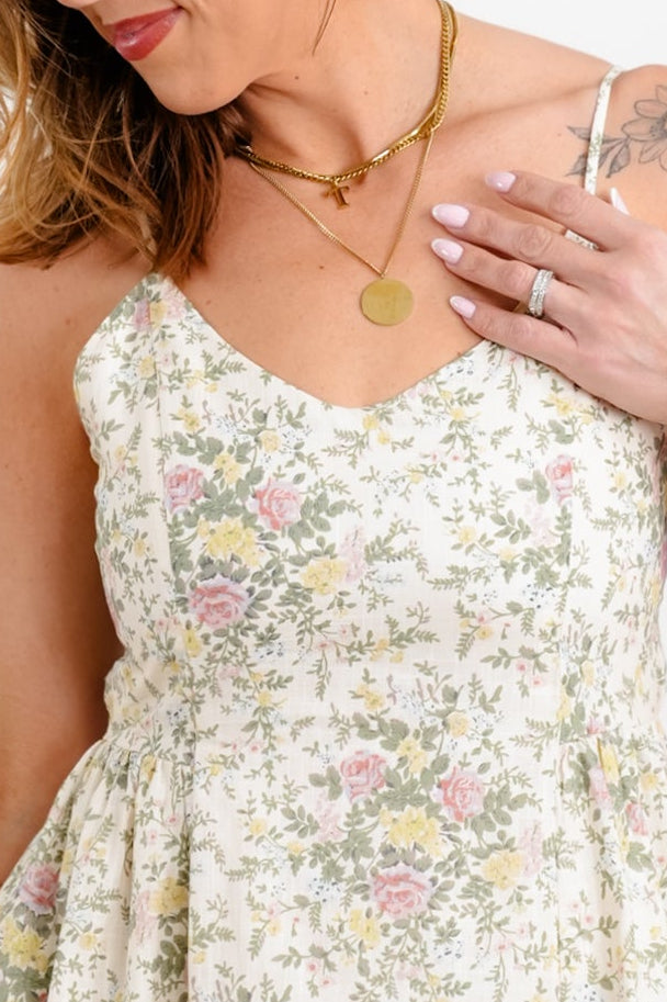 Plus/Reg Floral Pattern Sleeveless Midi Dress
