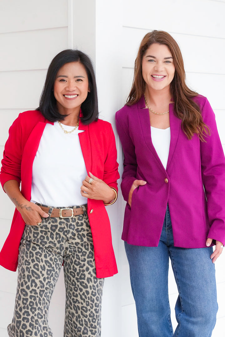 Door Buster! Plus/Reg Solid Long Sleeve Fitted Blazer