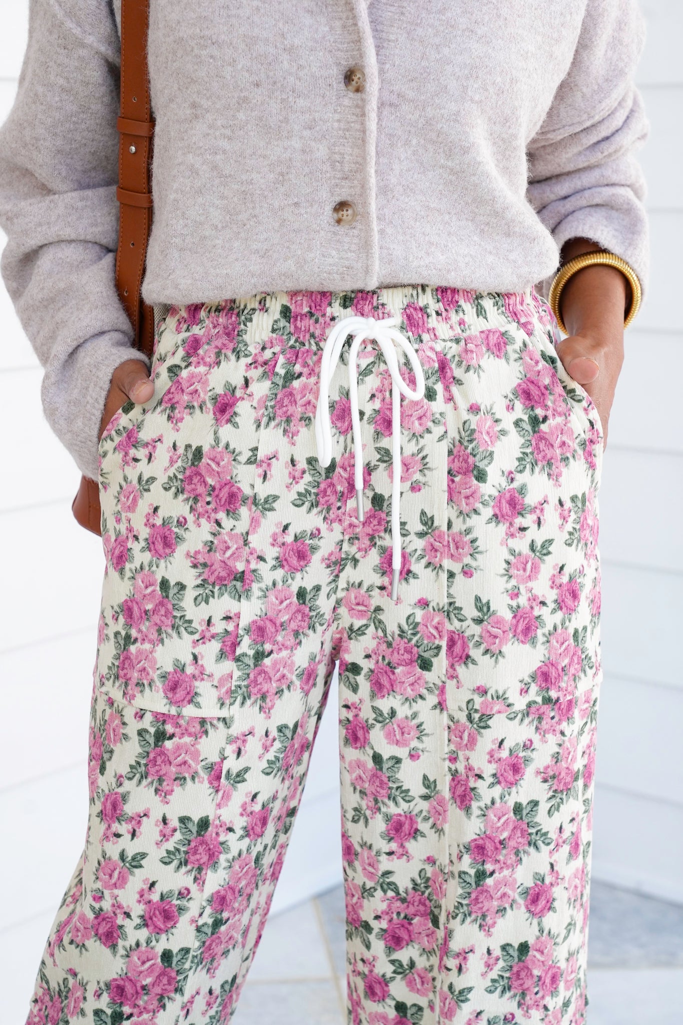 Floral Print Elastic Waist Jogger Pants