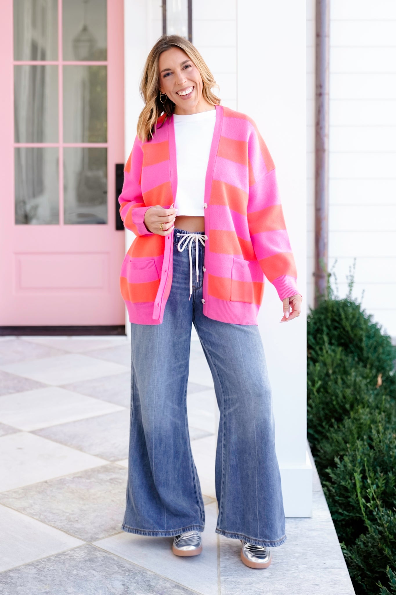 Long Sleeve V-Neck Button Down Cardigan