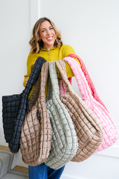 Door Buster! Premium Oversized Quilted Carryall Crossbody Bag
