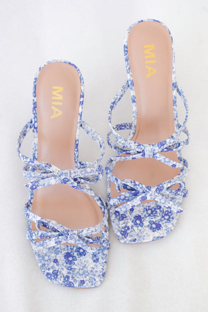 MIA Floral Strappy High Heel Sandals with Bow Detail