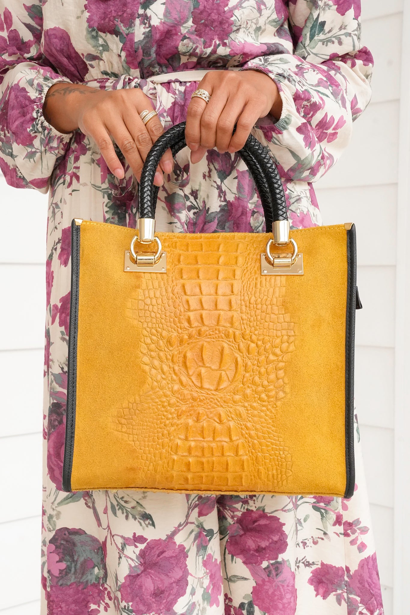 Restock! Croc-Embossed Leather Portfolio Bag