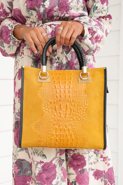 Restock! Croc-Embossed Leather Portfolio Bag