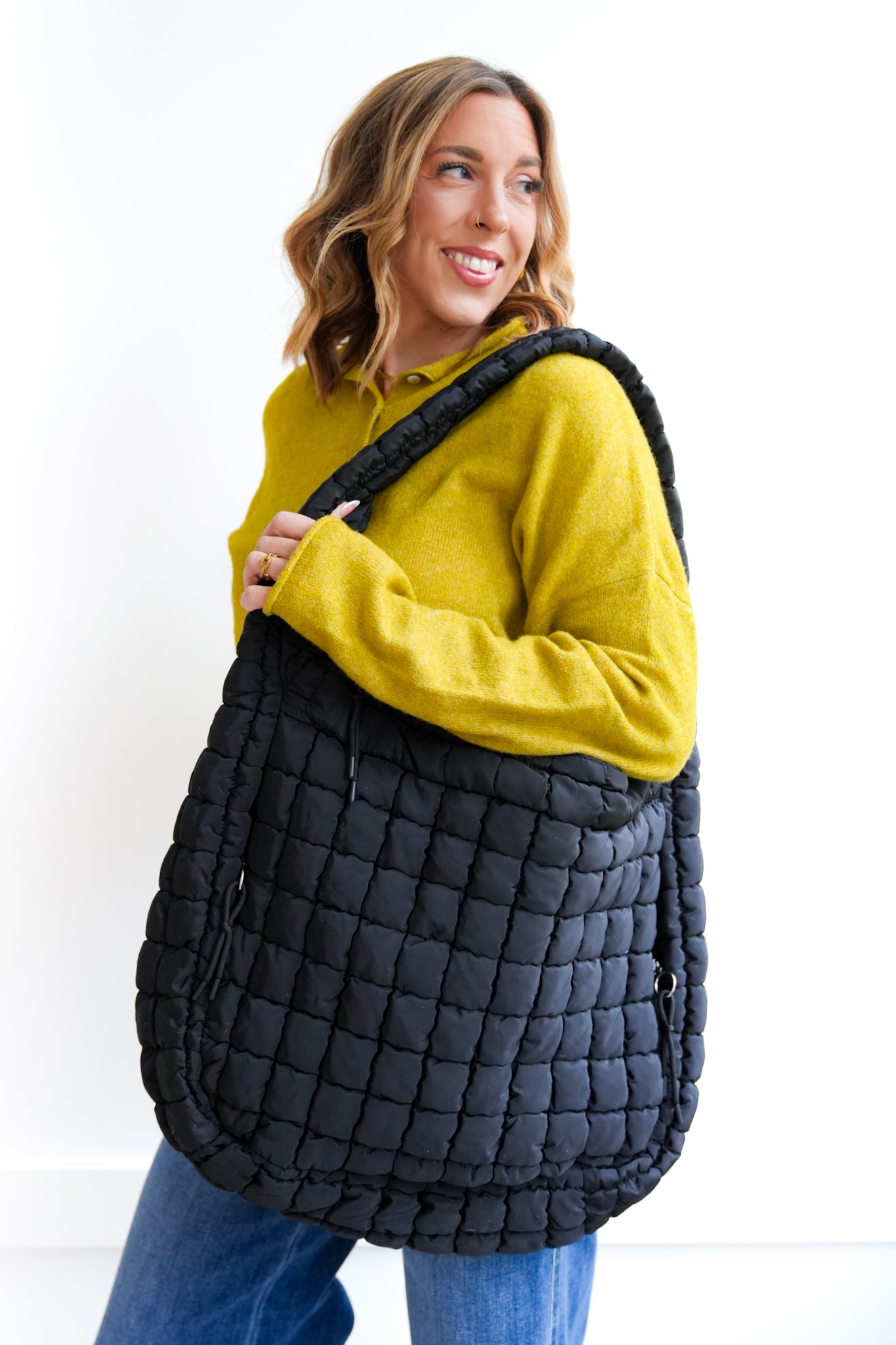 Door Buster! Premium Oversized Quilted Carryall Crossbody Bag