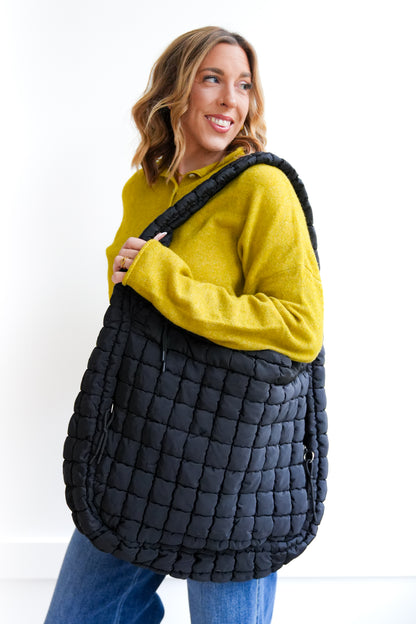 Door Buster! Premium Oversized Quilted Carryall Crossbody Bag