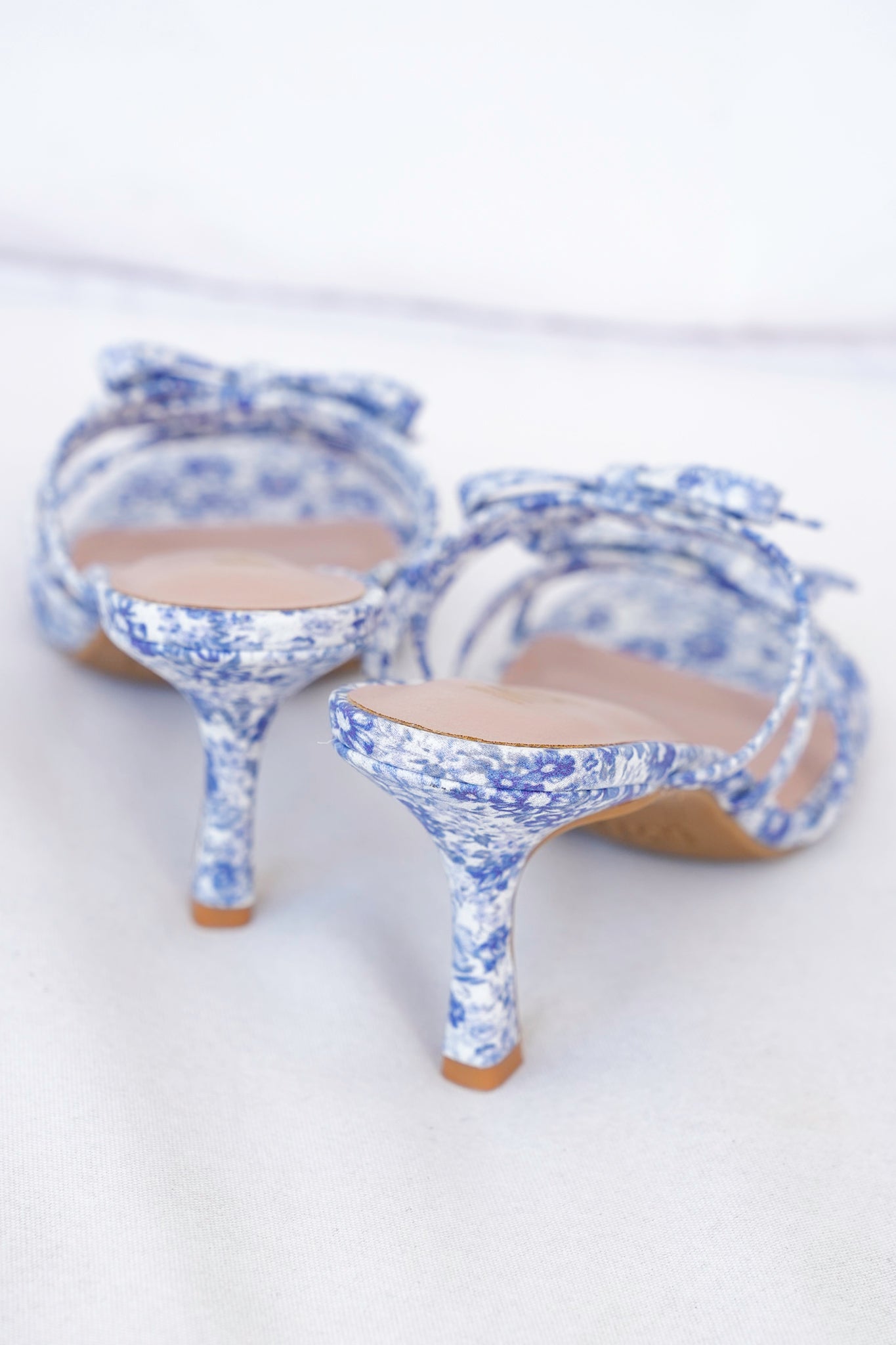 MIA Floral Strappy High Heel Sandals with Bow Detail