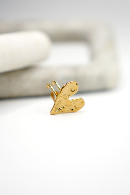 Irene Sculpted Gold Heart Ring