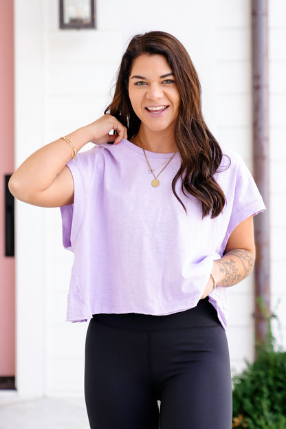 Solid Short Sleeve Open Back Top